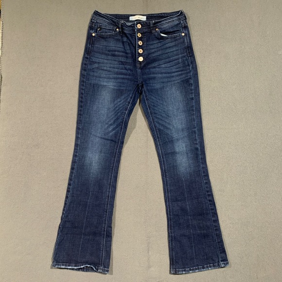 KanCan Petite Women's Dark Wash Bootcut Jeans Button Fly Denim Size 11/29 - Picture 1 of 8